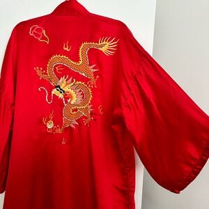 Vintage silk kimono - robe size XL
